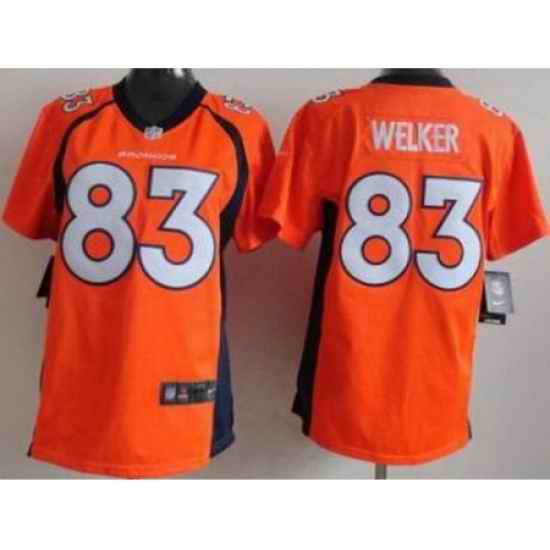 Women Nike Denver Broncos 83 Wes Welker Orange NFL Jerseys New Style